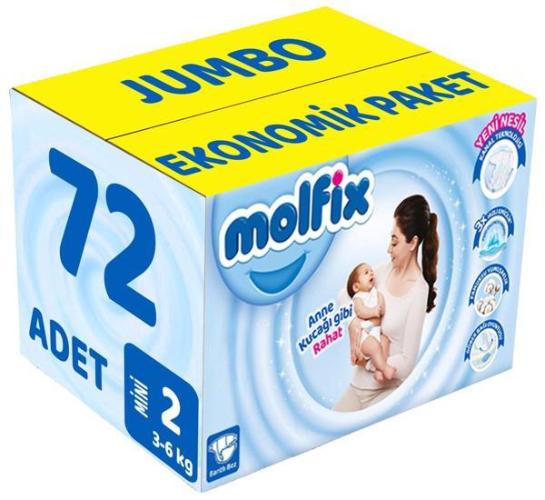 Molfix Bebek Bezi Beden:2 (3-6Kg) Mini 72 Adet Jumbo Ekonomik Pk - Image 1