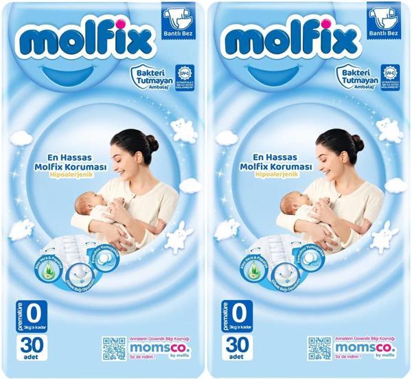 Molfix Bebek Bezi Ekonomik Beden:0 (0-3KG) Prematüre 60 Adet - Image 1