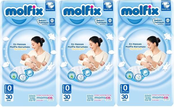 Molfix Bebek Bezi Ekonomik Beden:0 (0-3KG) Prematüre 90 Adet - Image 1