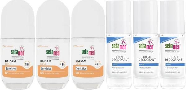 Sebamed Deodorant Roll-On 50ML Balsam Hassas/Sensitive + Roll-On 50ML Fresh (Karma 6 Lı Set) - Image 1