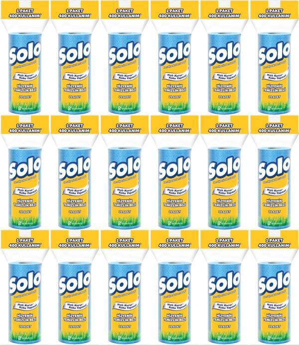 Solo Hijyenik Temizlik Bezi (İç adet 20 Li) (Kokusuz ve Hızla Kuruyan) (18 Li Set) - Image 1
