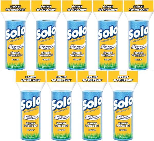 Solo Hijyenik Temizlik Bezi (İç adet 20 Li) (Kokusuz ve Hızla Kuruyan) (9 Lu Set) - Image 1