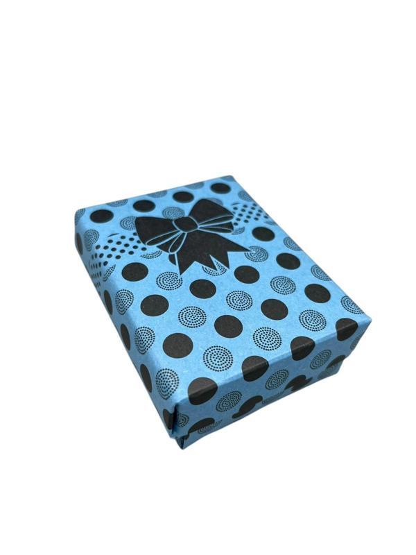 Karton Süngerli Mavi Renk 8/6 cm 48 Adet Üçlü Set Takı Kutusu - Image 1