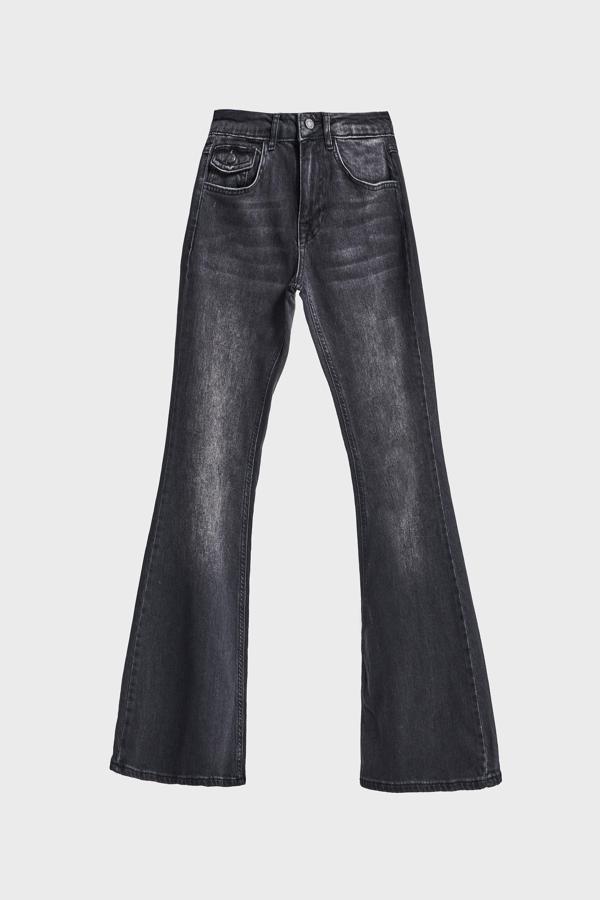 Kadın Koyu Füme Renk 2w5-1 Midrise Flare Fit Esnek Kumaş İç Boy 83cm Denim Jean - Image 1