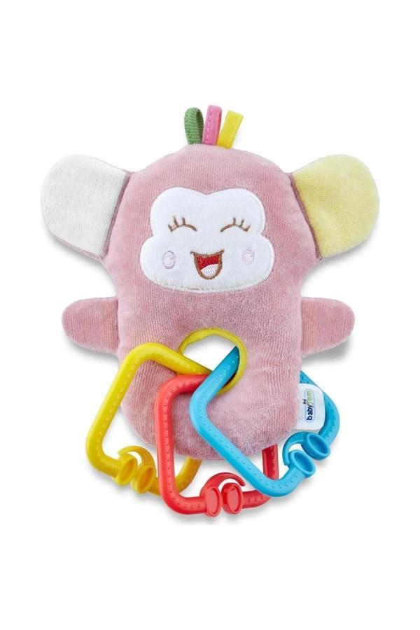 Babyjem Sevimli Maymun Peluş Çıngırak / Gül Kurusu - Image 1