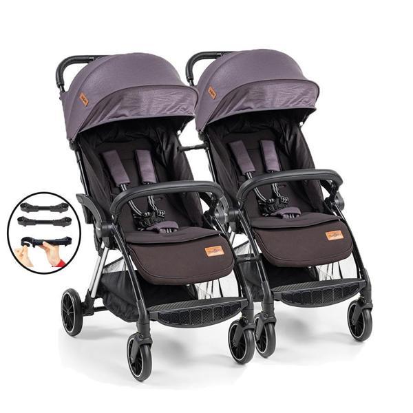 Baby2go Tulipa Cabin Otomatik Katlanan İkiz / Siyah Gri - Image 1