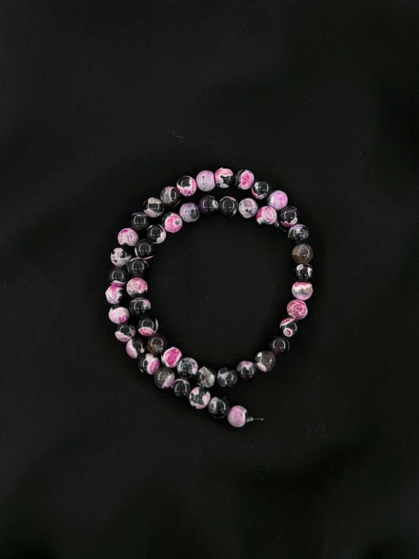 PEMBE DESENLİ AKİK DOĞALTAŞ 8 MM DİZİ - Image 1