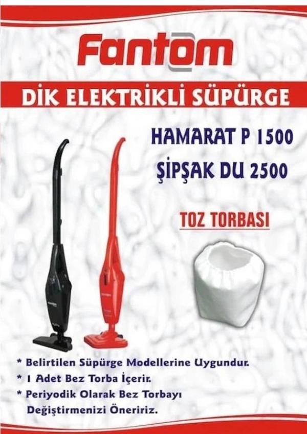 FANTOM Hamarat Dik Süpürge Torbası Bez Torba (Hamarat P 1500 / Şipşak Du 2500 Torba Filitre Özellikl - Image 1