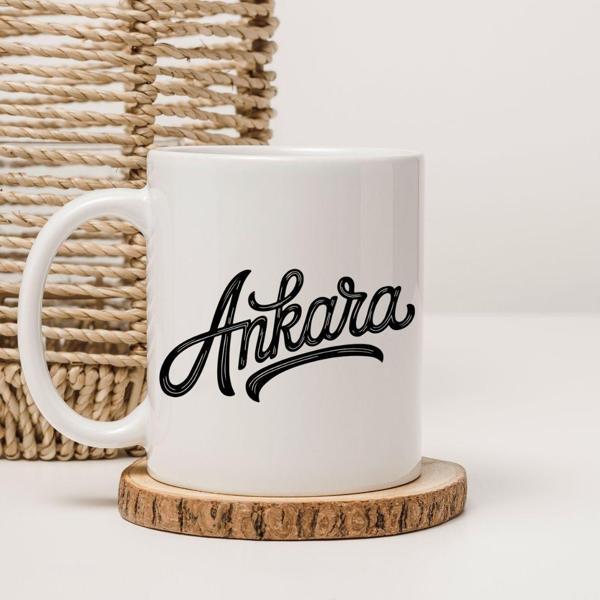 Ankara Yazılı Tasarım Kupa Bardak – Şehir Temalı Hediyelik - Image 1