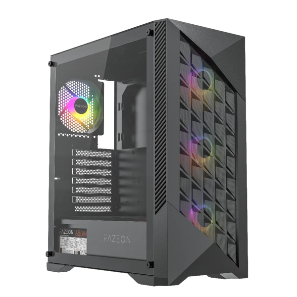 FAZEON F8 650W 80+ Bronze Tempered Glass Mesh 4x ARGB Fanlı USB 3.0 E-ATX Bilgisayar Kasası - Image 1