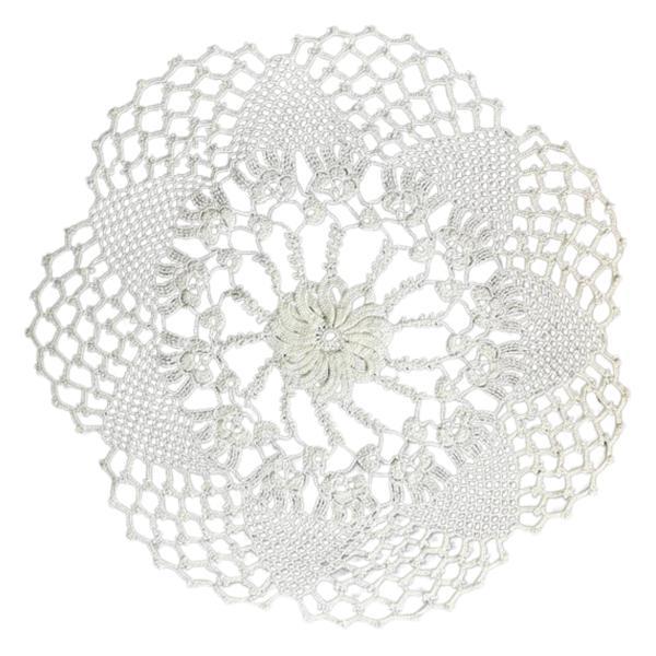Uretti - Sariye 4648 7380 El Yapımı Tığ İşi Örgü 12'li Dantel Örtü Takımı - 22 X 22 Cm - Image 1
