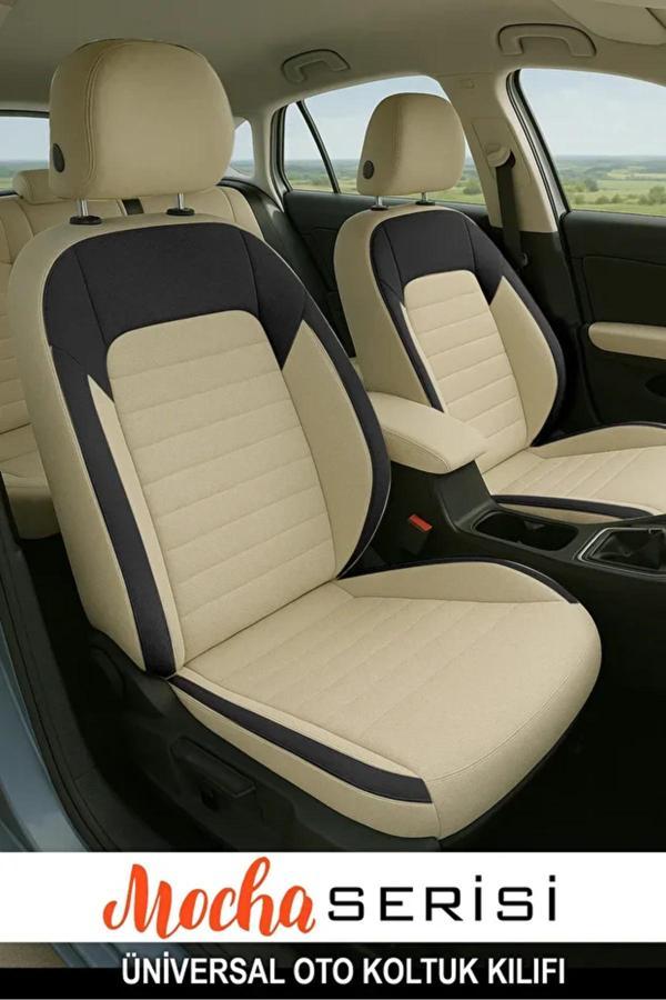 Store Chevrolet Agile 1.4 Econo.Flex (102 Hp) Easytronic 2015 Uyumlu Tay Tüyü Moca Oto Kılıfı Tam Set Bej - Image 1