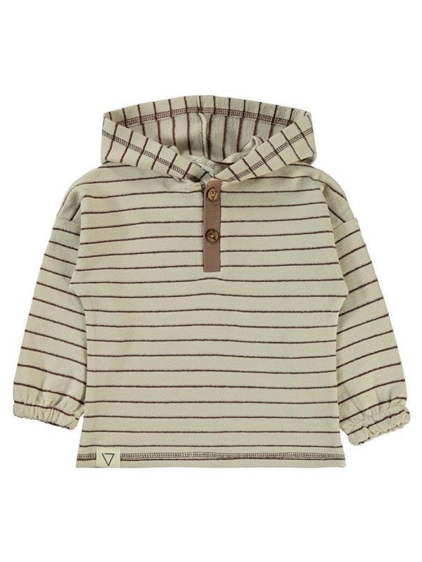Civil Boys Çizgili Patlı Kapşonlu 2-5 Yaş Sweatshirt - Gri4-5 Yaş - Image 1