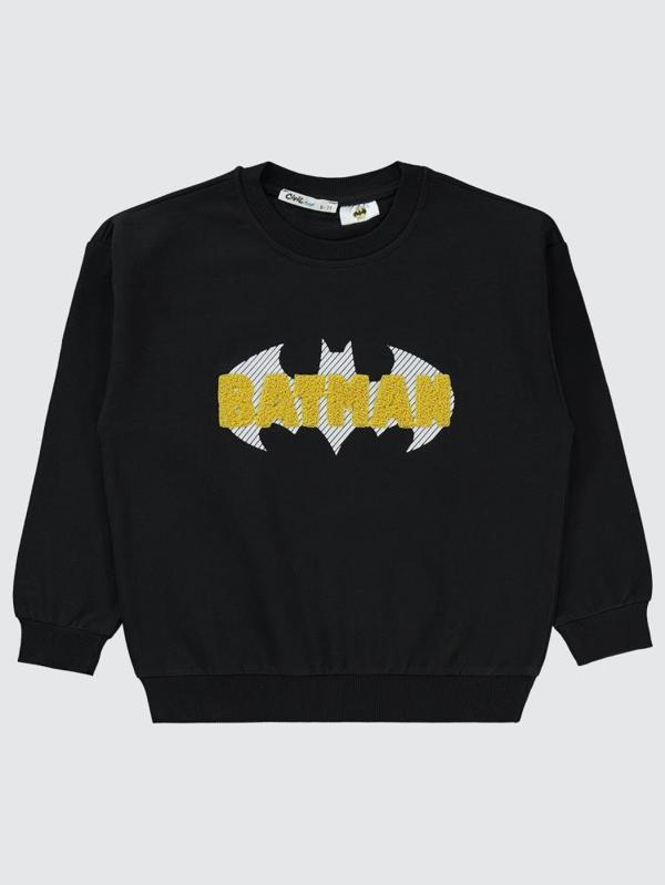 Batman Baskılı 6-9 Yaş Sweatshirt - Siyah8-9 Yaş - Image 1