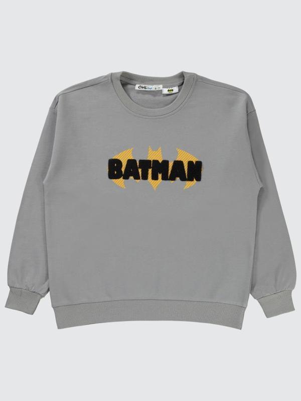 Batman Baskılı 10-13 Yaş Sweatshirt - Gri10-11 Yaş - Image 1