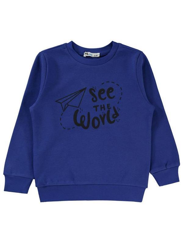 Civil Boys See The Baskılı 2-5 Yaş Sweatshirt - Mavi4-5 Yaş - Image 1
