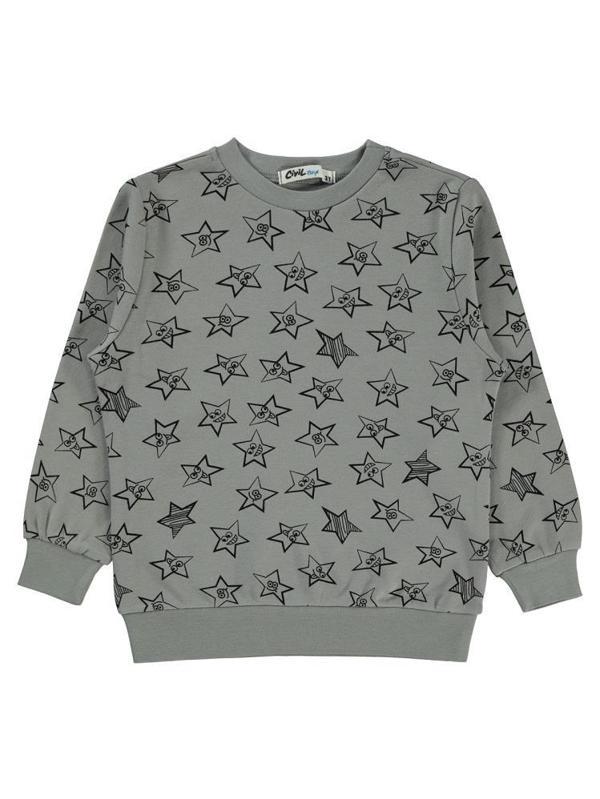Civil Boys Empirme Yıldız Baskılı 2-5 Yaş Sweatshirt - Gri5-6 Yaş - Image 1