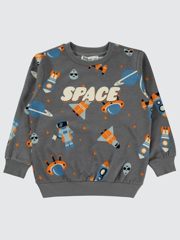 Civil Boys Space World Empirmeli 2-5 Yaş Sweatshirt - Gri3-4 Yaş - Image 1