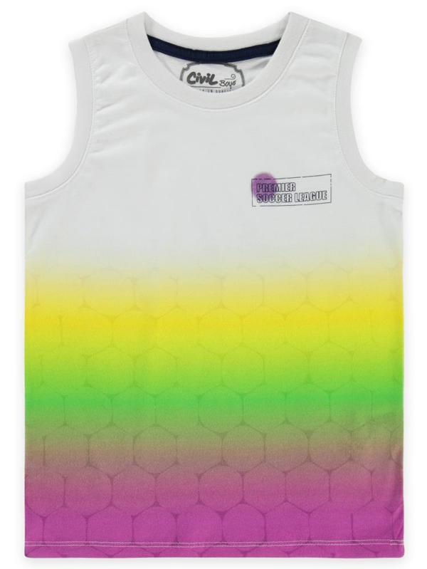 Civil Boys Renkli Premier Baskılı Sıfır Kol 10-13 Yaş Tişört - Lila10-11 Yaş - Image 1