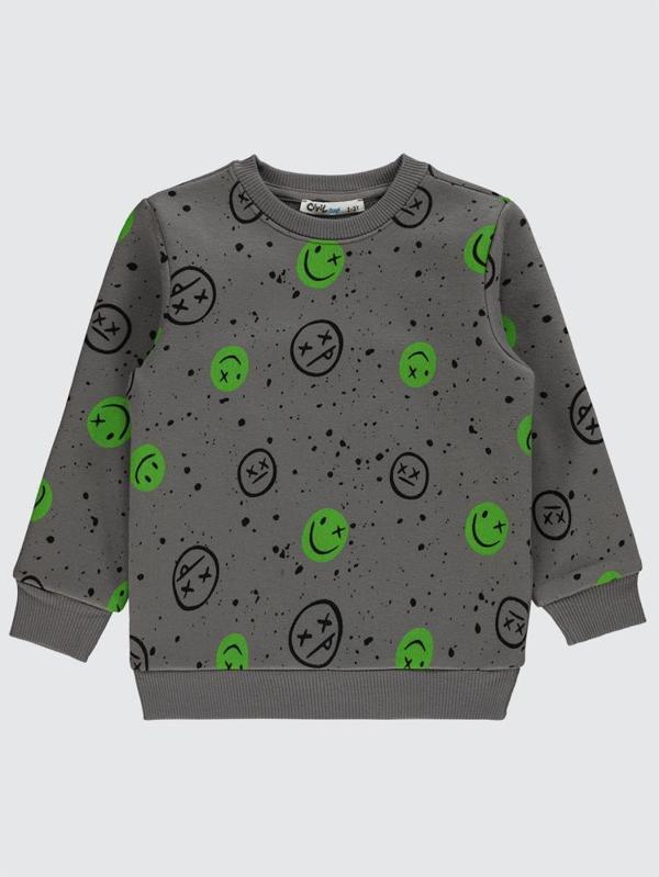 Civil Boys Emoji Empirme 2-5 Yaş Sweatshirt - Gri2-3 Yaş - Image 1