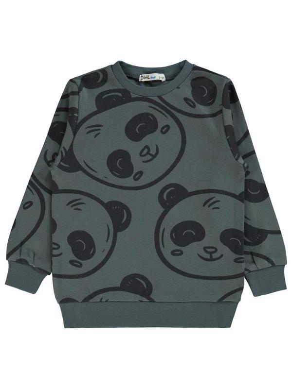 Civil Boys Empirme Panda Baskılı 2-5 Yaş Sweatshirt - Gri3-4 Yaş - Image 1