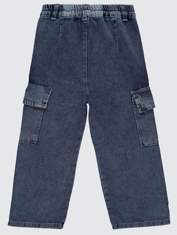 Civil Girls Kargo Cepli Boru Paça 6-9 Yaş Pantolon - Mavi8-9 Yaş - Image 1