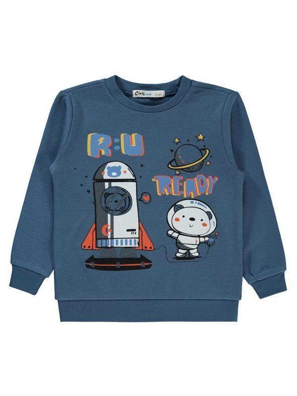 Civil Boys Ready Baskılı 2-5 Yaş Sweatshirt - Mavi2-3 Yaş - Image 1