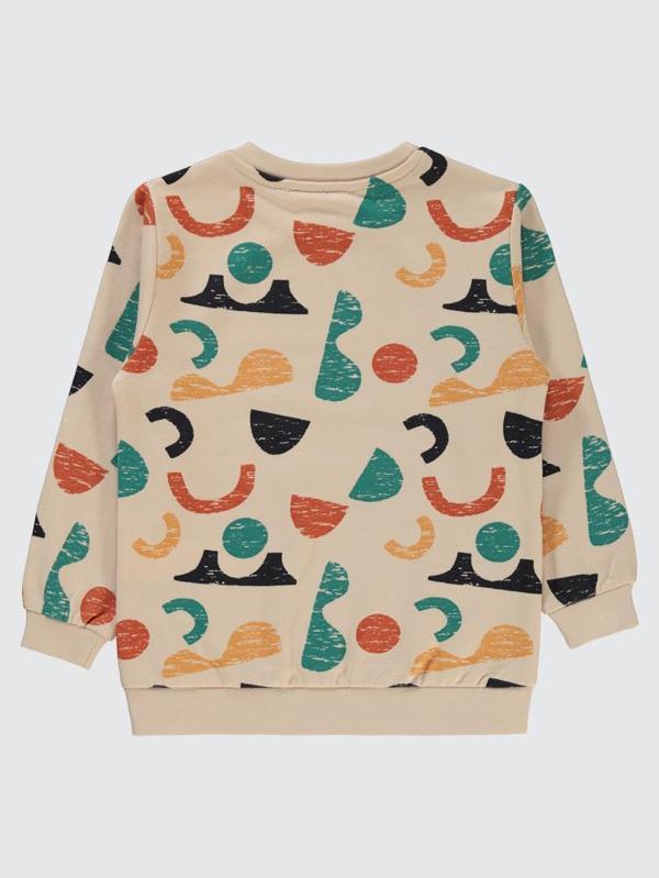 Civil Boys Geometrik Şekil Baskılı 2-5 Yaş Sweatshirt - Gri2-3 Yaş - Image 1