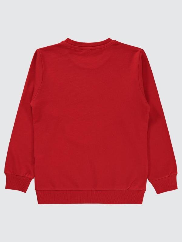 Superman Baskılı 6-9 Yaş Sweatshirt - Kırmızı8-9 Yaş - Image 1