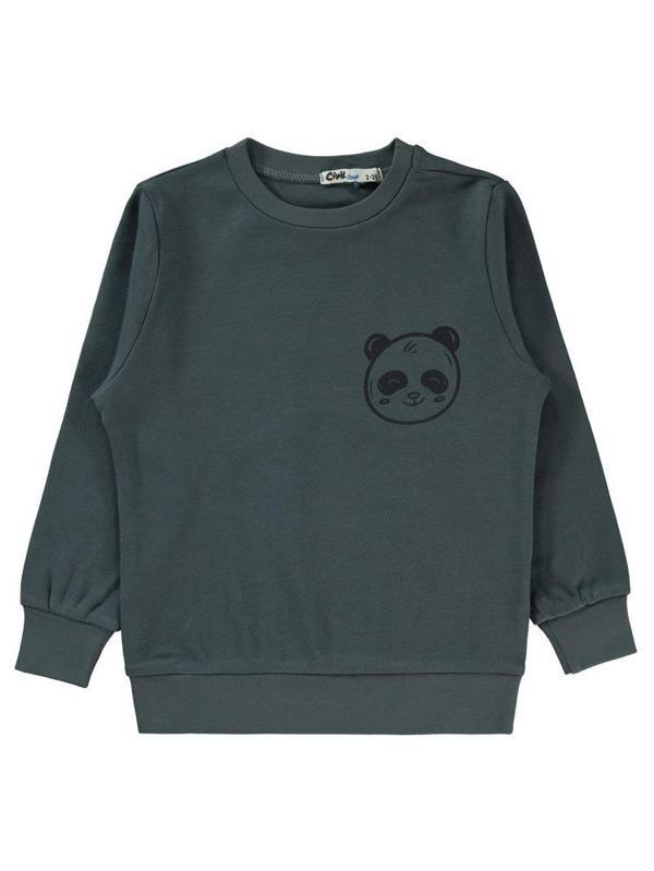 Civil Boys Panda Baskılı 2-5 Yaş Sweatshirt - Gri2-3 Yaş - Image 1
