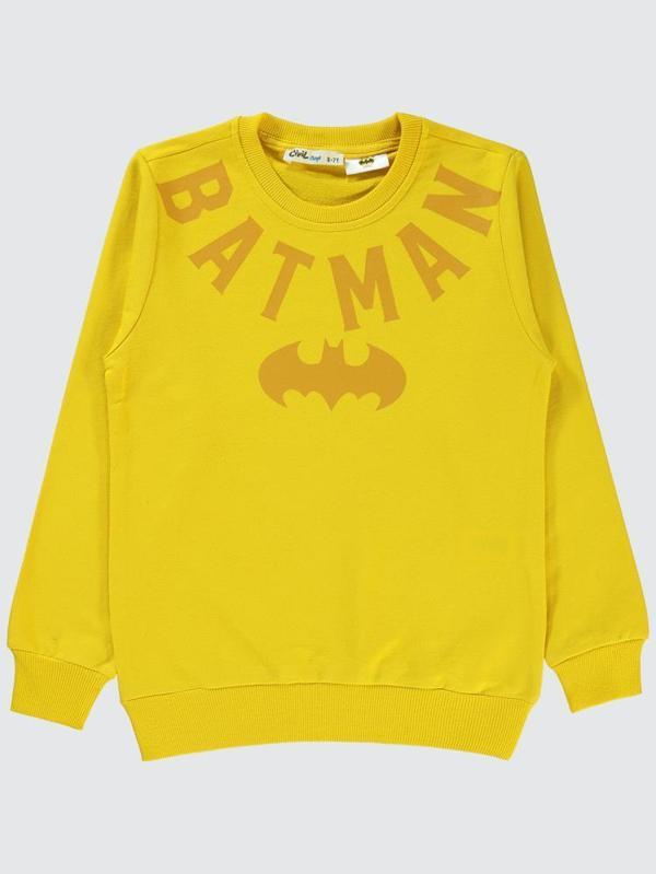 Batman Baskılı 10-13 Yaş Sweatshirt - Sarı12-13 Yaş - Image 1