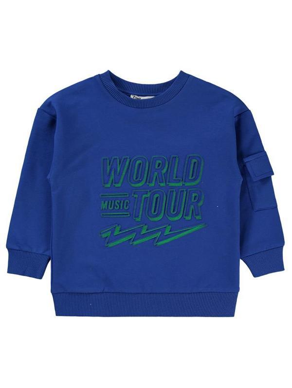 Civil Boys World Baskılı 2-5 Yaş Sweatshirt - Mavi3-4 Yaş - Image 1