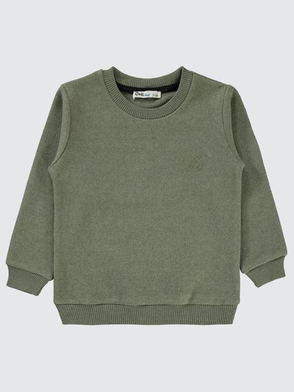 Civil Boys 96 Nakışlı 2-5 Yaş Sweatshirt - Haki3-4 Yaş - Image 1