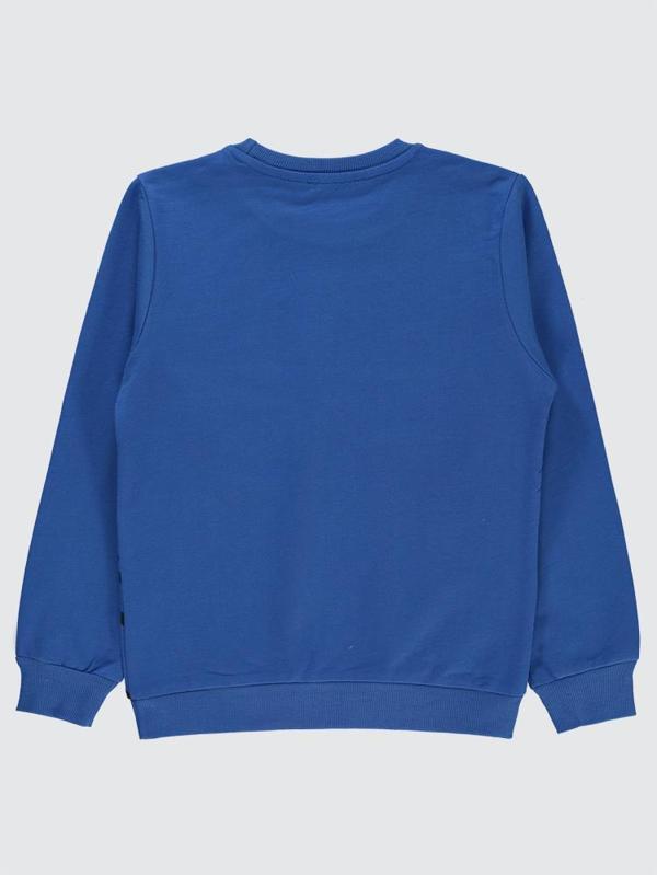 Batman Baskılı 6-9 Yaş Sweatshirt - Mavi6-7 Yaş - Image 1