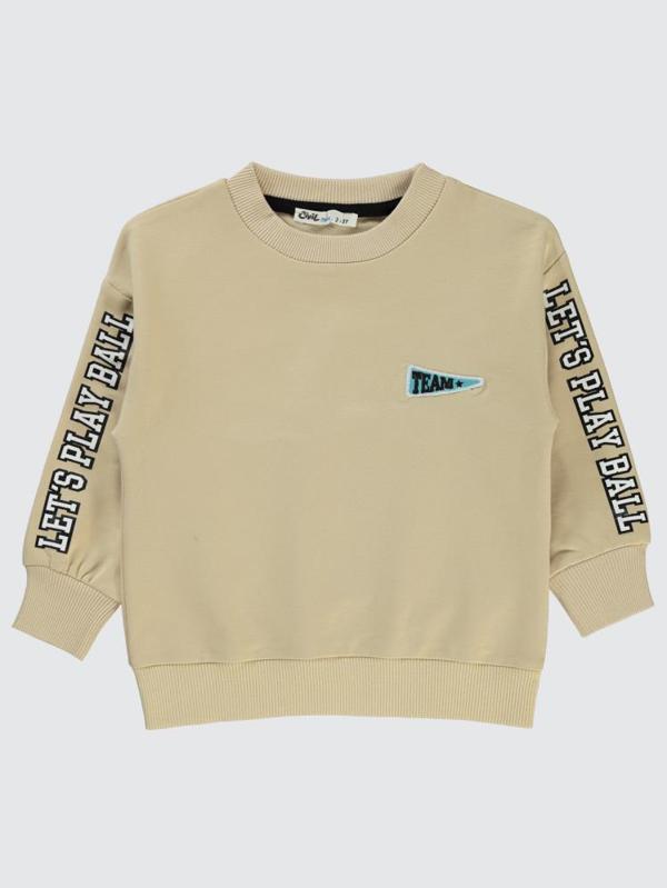 Civil Boys Lets Play Ball Baskılı 2-5 Yaş Sweatshirt - Bej4-5 Yaş - Image 1