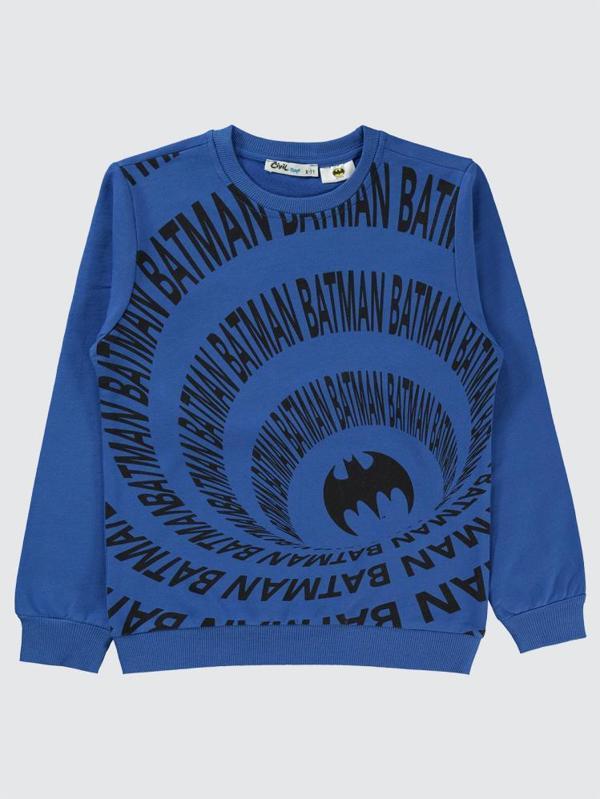 Batman Baskılı 6-9 Yaş Sweatshirt - Mavi9-10 Yaş - Image 1