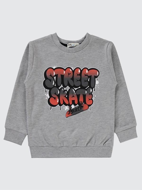 Civil Boys Street Skate Baskılı 2-5 Yaş Sweatshirt - Gri2-3 Yaş - Image 1