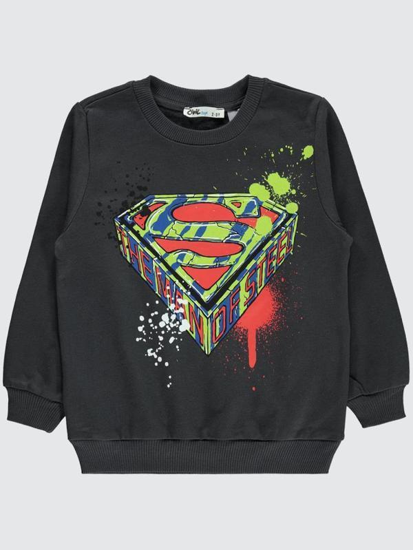 Superman Baskılı 2-5 Yaş Sweatshirt - Gri2-3 Yaş - Image 1