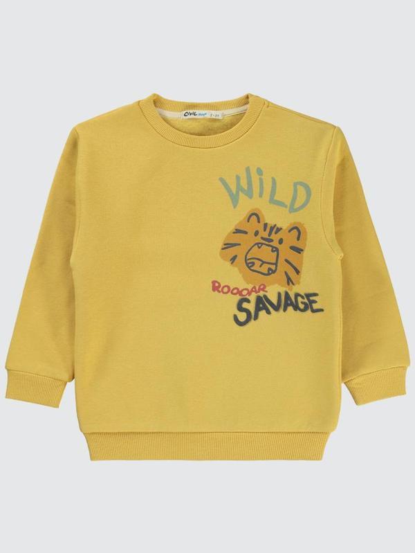 Civil Boys Vild Savage Baskılı 2-5 Yaş Sweatshirt - Hardal5-6 Yaş - Image 1