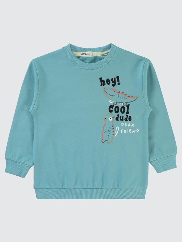 Civil Boys Timsah Baskılı 2-5 Yaş Sweatshirt - Mavi2-3 Yaş - Image 1