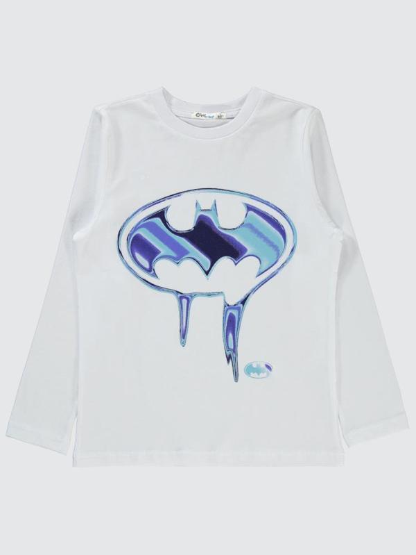 Batman Baskılı 6-9 Yaş Sweatshirt - Beyaz8-9 Yaş - Image 1