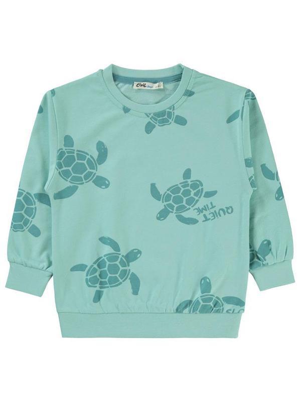 Civil Boys Kaplumbağa Baskılı 2-5 Yaş Sweatshirt - Mavi2-3 Yaş - Image 1