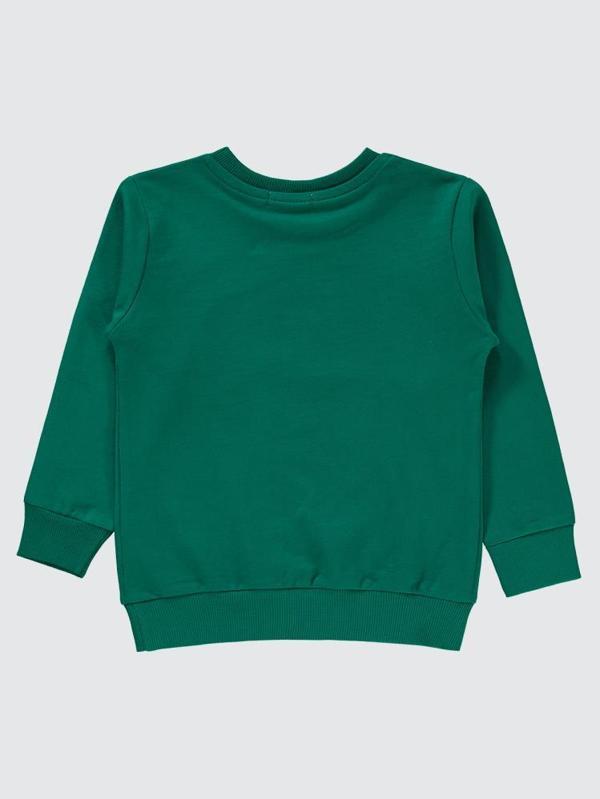 Civil Boys Bulldozer Baskılı 2-5 Yaş Sweatshirt - Yeşil3-4 Yaş - Image 1