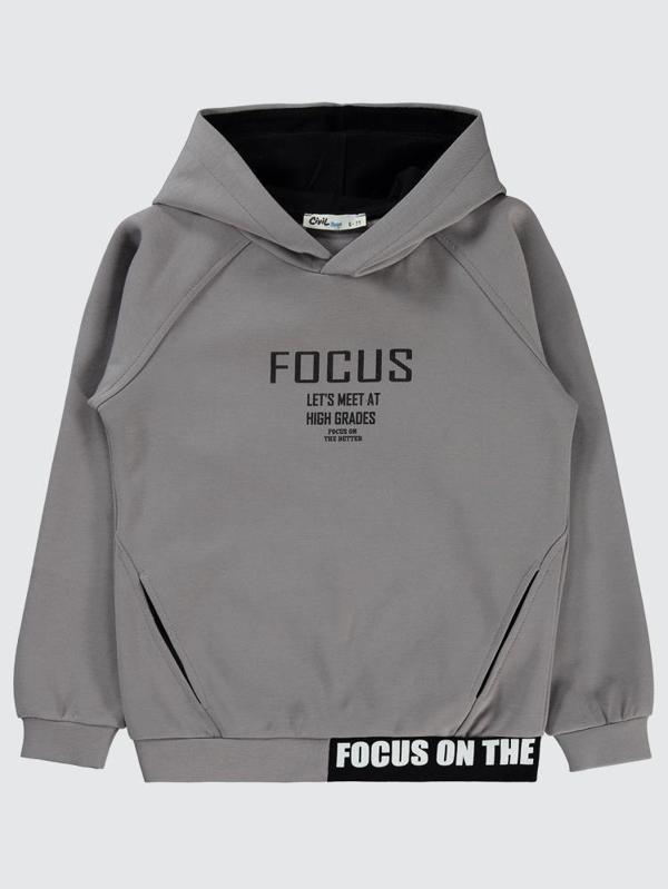 Civil Boys Focus Baskılı 6-9 Yaş Sweatshirt - Gri8-9 Yaş - Image 1