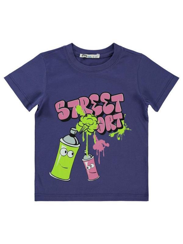 Civil Boys Street Baskılı 2-5 Yaş Tişört - Lila5-6 Yaş - Image 1