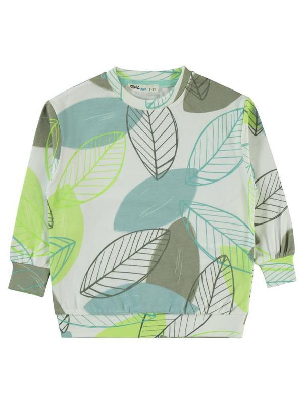 Civil Boys Yaprak Baskılı 2-5 Yaş Sweatshirt - Yeşil2-3 Yaş - Image 1