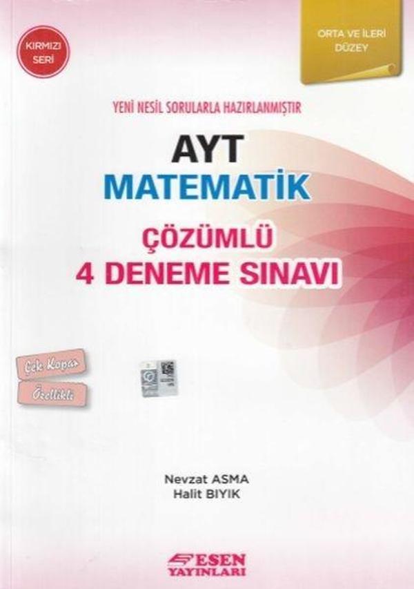 AYT Matematik Çözümlü 4 Deneme Sınavı-Orta ve İleri Seviye - Esen Yayıncılık - Eğitim - Image 1