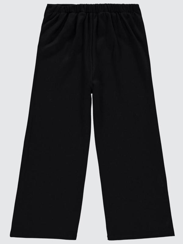 Civil Girls Beli Düğmeli 6-9 Yaş Pantolon - Siyah8-9 Yaş - Image 1