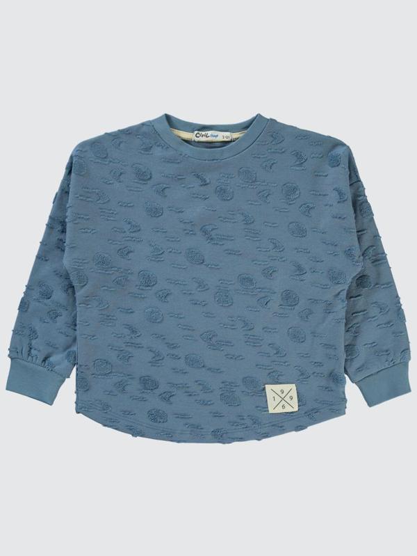 Civil Boys Ay Desenli 2-5 Yaş Sweatshirt - Mavi2-3 Yaş - Image 1