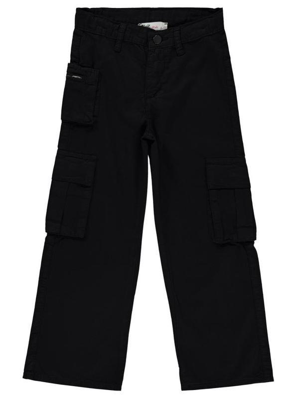 Civil Girls Üç Cepli Kargo 6-9 Yaş Pantolon - Siyah6-7 Yaş - Image 1